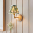 Wood Wing & Zigzag 16cm Cotswold green shade - Comet Lighting