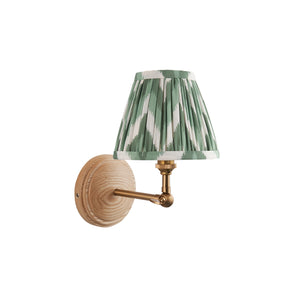 Wood Wing & Zigzag 16cm Cotswold green shade - Comet Lighting