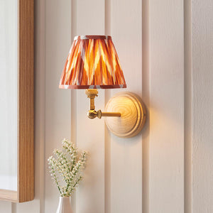 Wood Wing & Zigzag 16cm Apricot orange shade - Comet Lighting