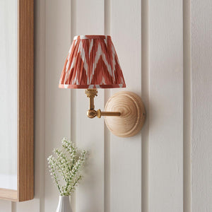 Wood Wing & Zigzag 16cm Apricot orange shade - Comet Lighting