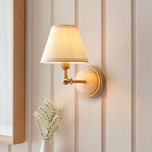 Wood Wing & Ivy 16cm Vintage white shade - Comet Lighting