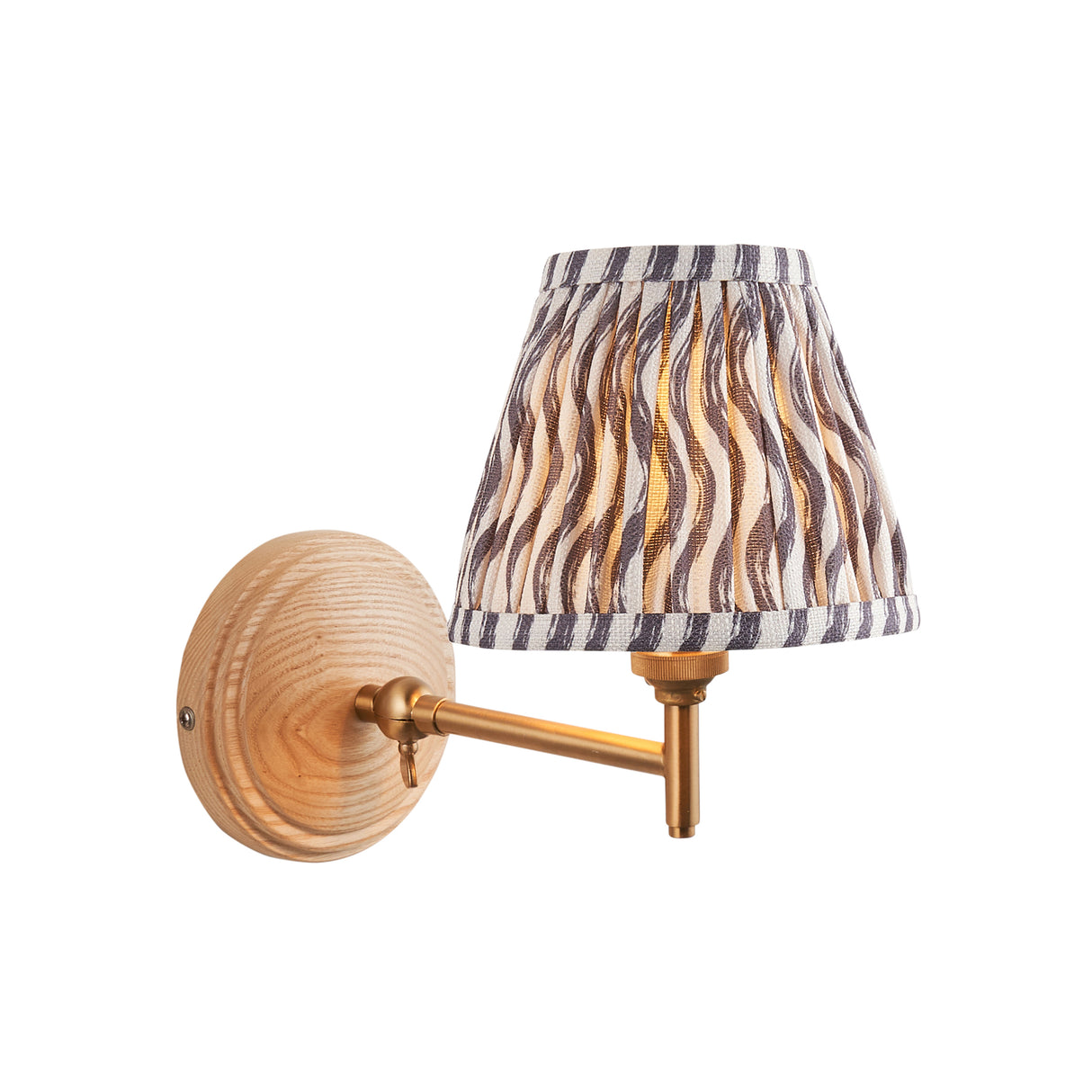 Wood Fold & Ripple 16cm Pearl grey shade - Comet Lighting