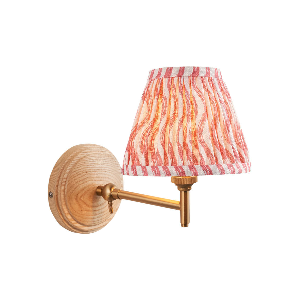 Wood Fold & Ripple 16cm Coral pink shade - Comet Lighting