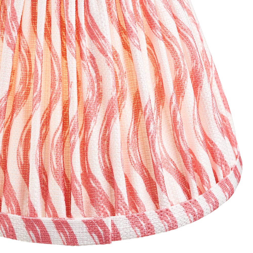 Wood Fold & Ripple 16cm Coral pink shade - Comet Lighting