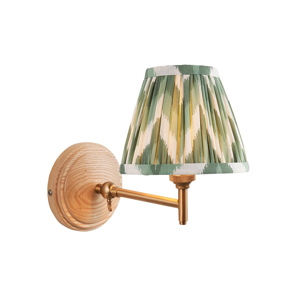 Wood Fold & Zigzag 16cm Cotswold green shade - Comet Lighting