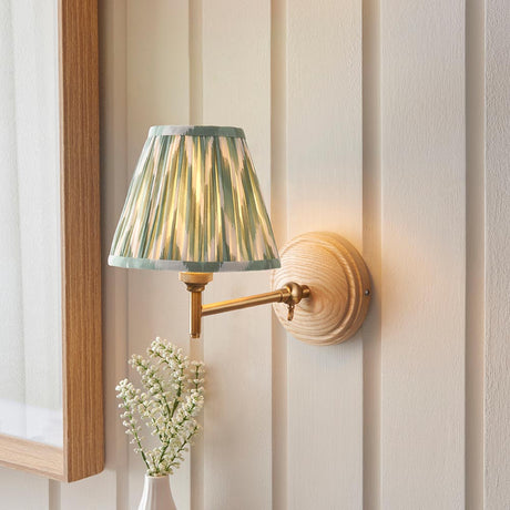 Wood Fold & Zigzag 16cm Cotswold green shade - Comet Lighting