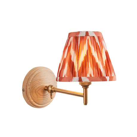 Wood Fold & Zigzag 16cm Apricot orange shade - Comet Lighting