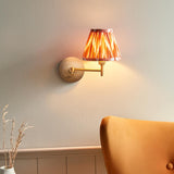 Wood Fold & Zigzag 16cm Apricot orange shade - Comet Lighting