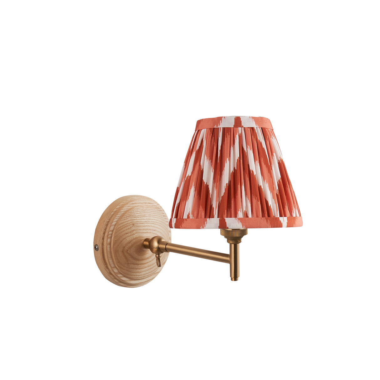 Wood Fold & Zigzag 16cm Apricot orange shade - Comet Lighting