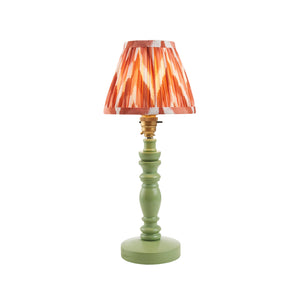 Wooden Green Bibury & Zigzag 16cm Apricot orange shade - Comet Lighting