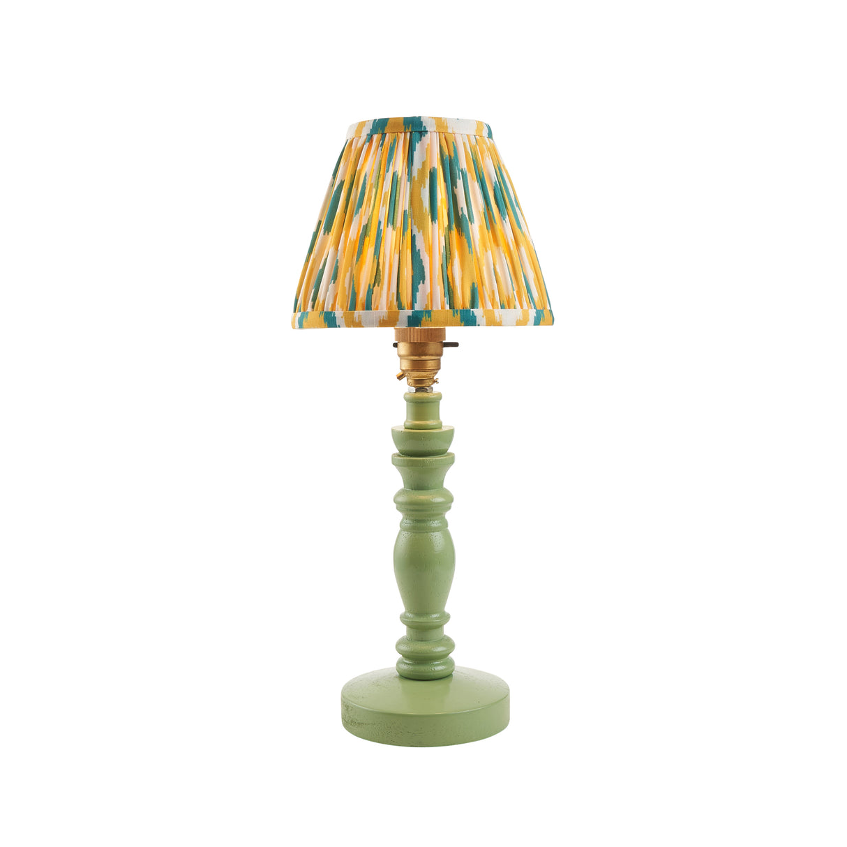 Wooden Green Bibury & Ikat 16cm Yellow & jade shade