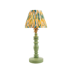 Wooden Green Bibury & Ikat 16cm Yellow & jade shade - Comet Lighting