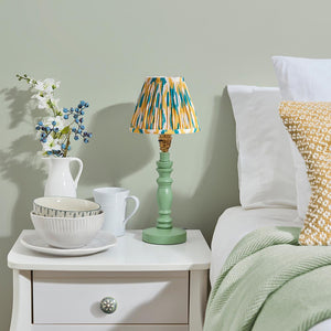 Wooden Green Bibury & Ikat 16cm Yellow & jade shade - Comet Lighting