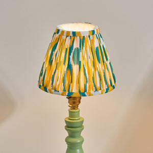 Wooden Green Bibury & Ikat 16cm Yellow & jade shade - Comet Lighting