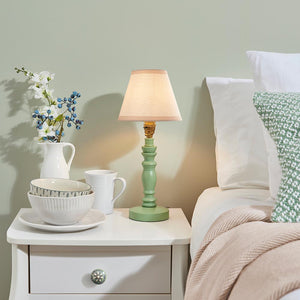 Wooden Green Bibury & Ivy 16cm Vintage white shade - Comet Lighting