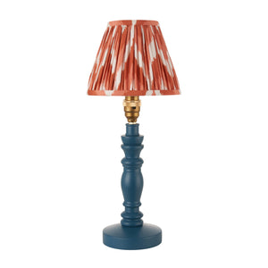 Wooden Blue Bibury & Zigzag 16cm Apricot orange shade - Comet Lighting