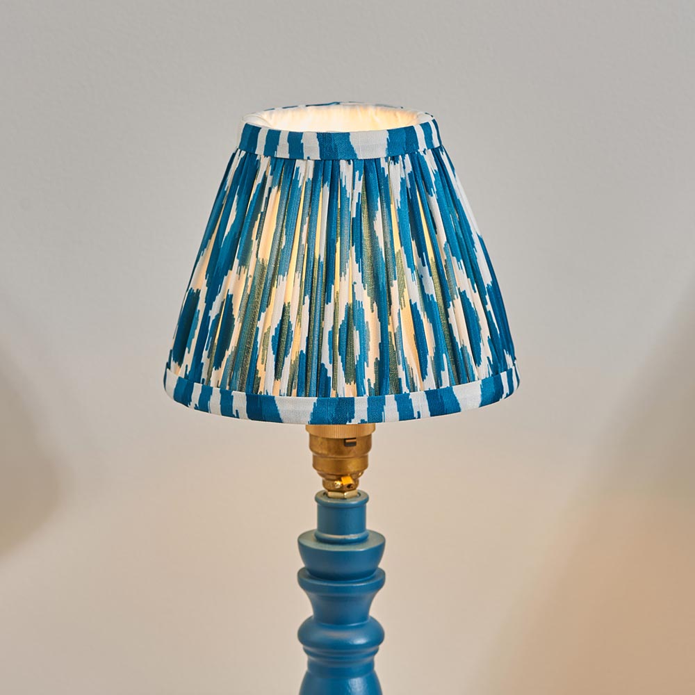 Wooden Blue Bibury & Ikat 16cm Marlin blue shade