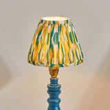 Wooden Blue Bibury & Ikat 16cm Yellow & jade shade