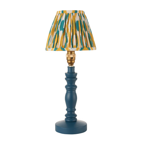 Wooden Blue Bibury & Ikat 16cm Yellow & jade shade