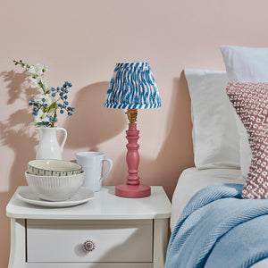 Wooden Pink Bibury & Ripple 16cm Marlin blue shade - Comet Lighting