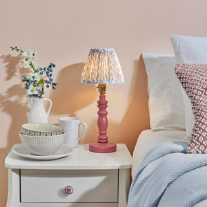 Wooden Pink Bibury & Leaf 16cm Shell bay blue shade - Comet Lighting