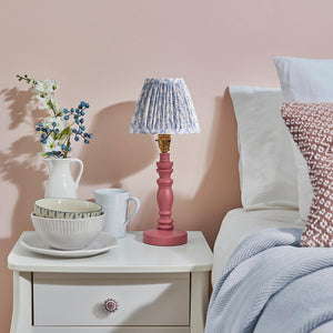 Wooden Pink Bibury & Leaf 16cm Shell bay blue shade - Comet Lighting