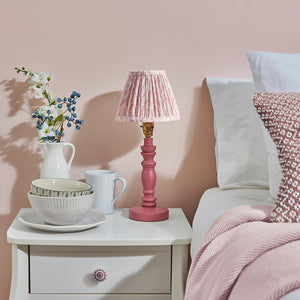 Wooden Pink Bibury & Leaf 16cm Peachy keen shade - Comet Lighting