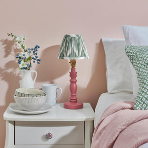 Wooden Pink Bibury & Zigzag 16cm Cotswold green shade - Comet Lighting