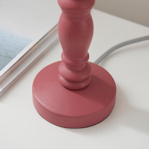 Wooden Pink Bibury & Zigzag 16cm Apricot orange shade - Comet Lighting