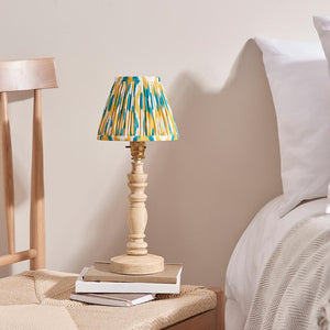 Natural Ash Bibury & Ikat 16cm Yellow & jade shade - Comet Lighting