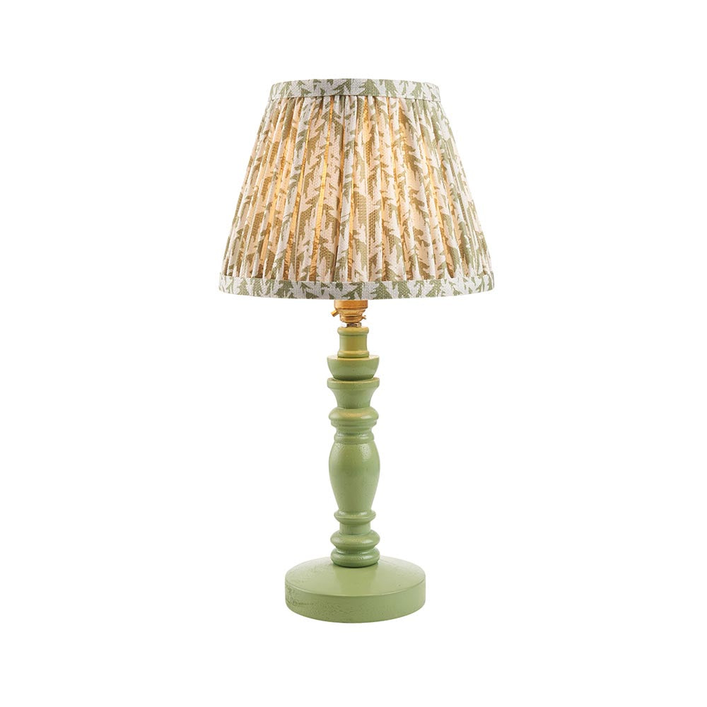 Bibury & Leaf 20cm Table Satin cotswold green paint & herb garden green fabric