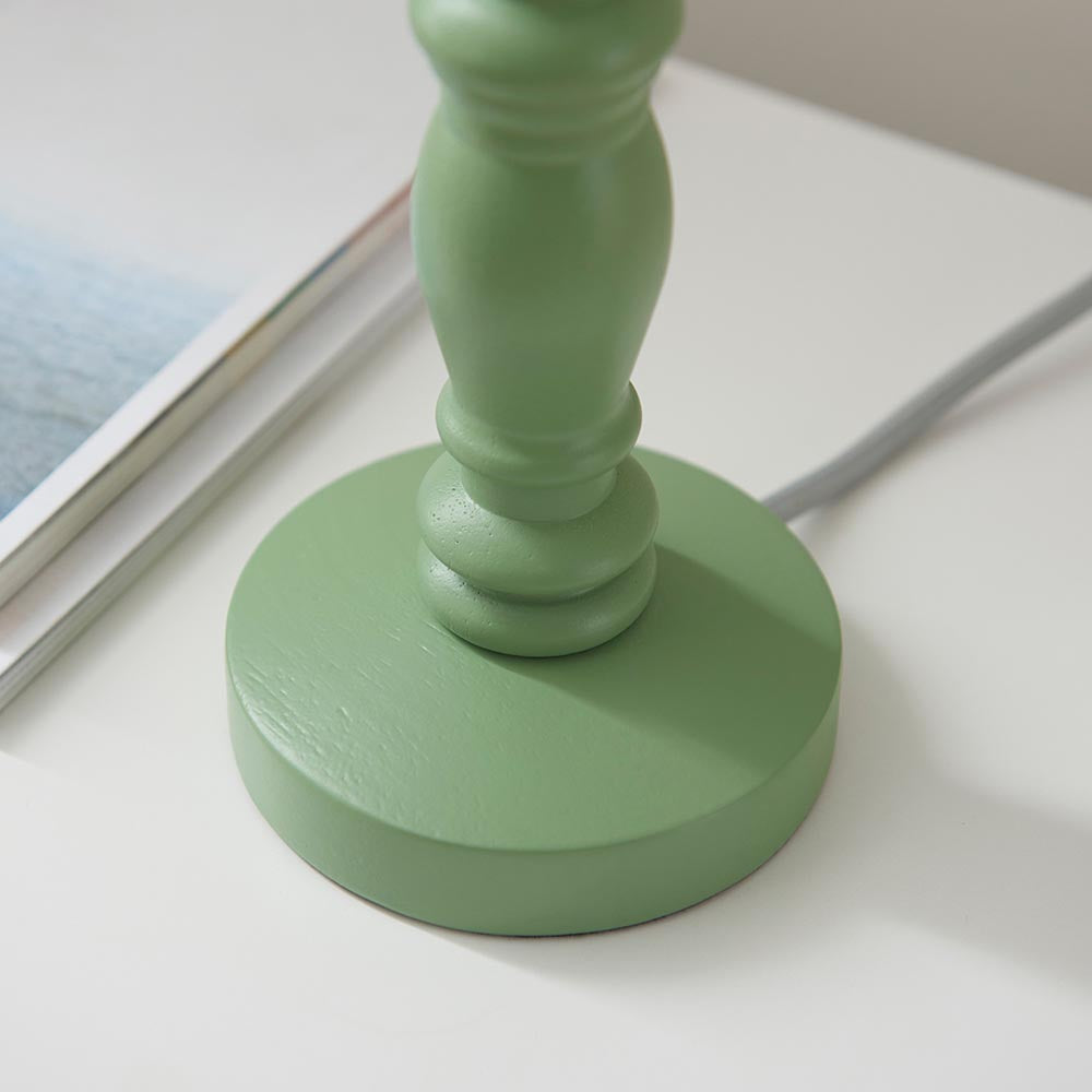 Bibury & Leaf 20cm Table Satin cotswold green paint & herb garden green fabric