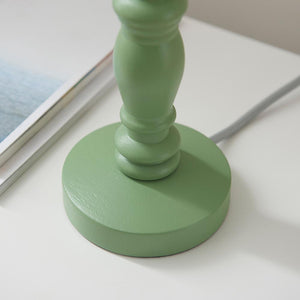 Bibury & Leaf 20cm Table Satin cotswold green paint & herb garden green fabric