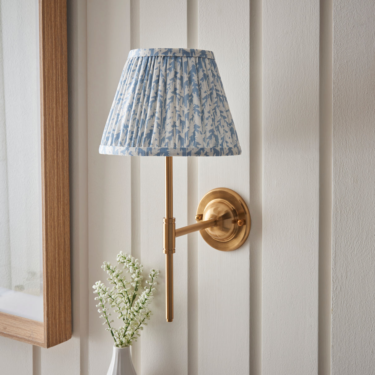 Dome T Bar & Leaf 20cm Shell bay blue shade - Comet Lighting