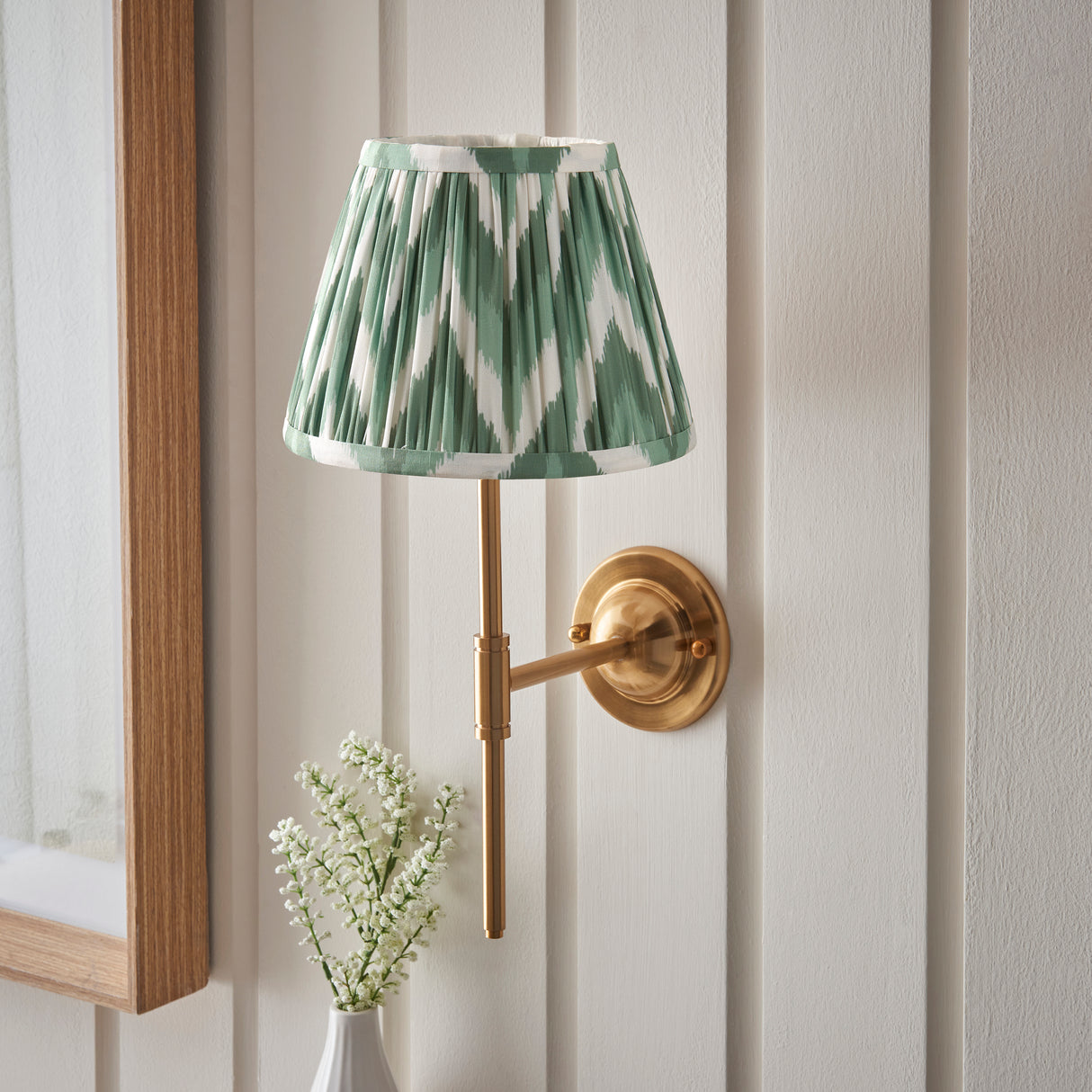 Dome T Bar & Zigzag 20cm Cotswold green shade - Comet Lighting