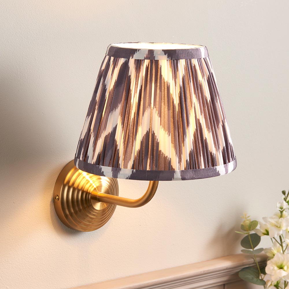 Obelisk Arc & Zigzag 20cm Pearl grey shade - Comet Lighting