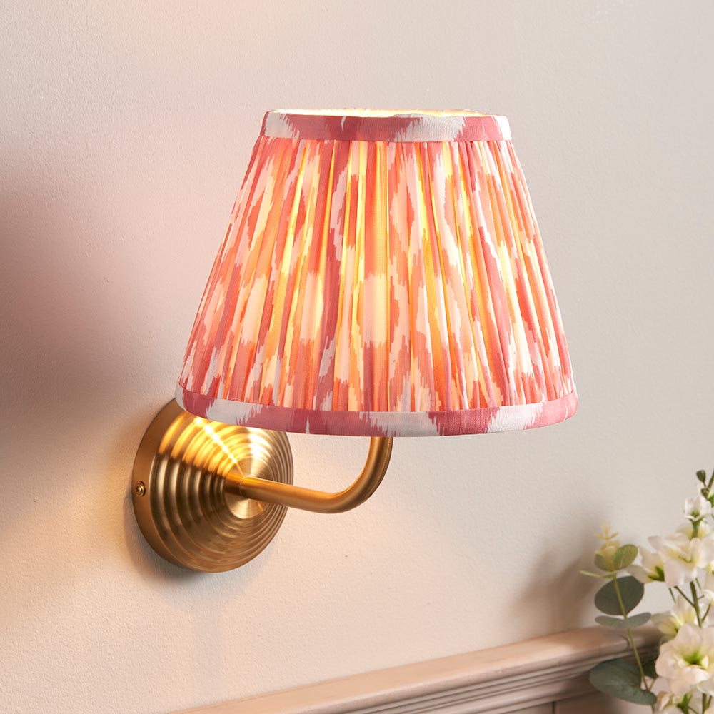 Obelisk Arc & Ikat 20cm Coral pink shade - Comet Lighting