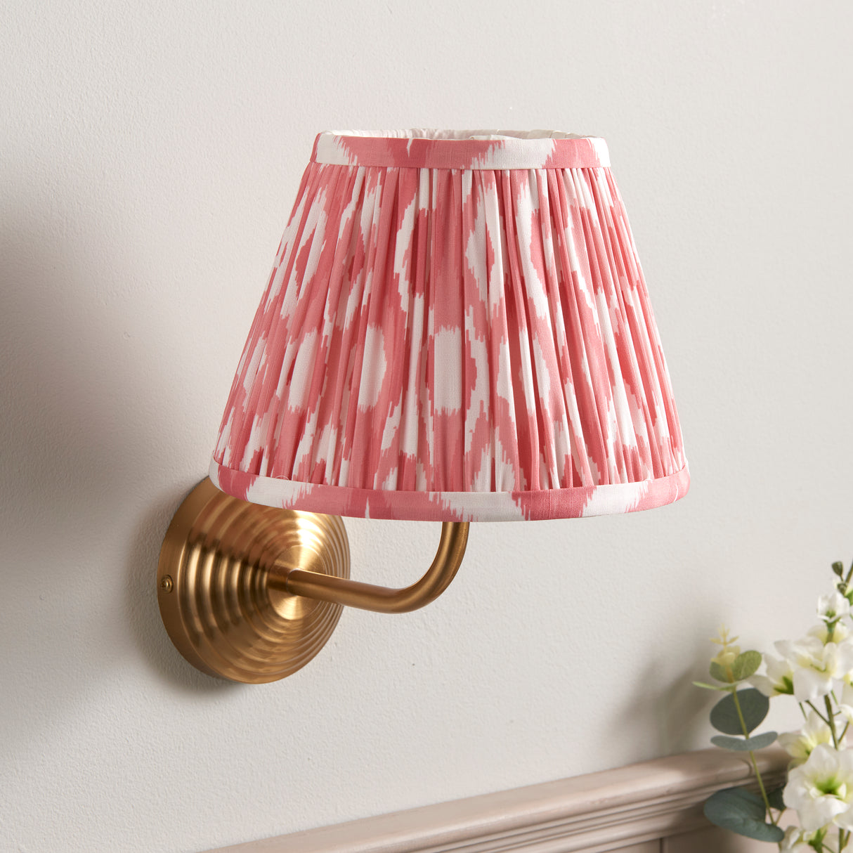 Obelisk Arc & Ikat 20cm Coral pink shade - Comet Lighting