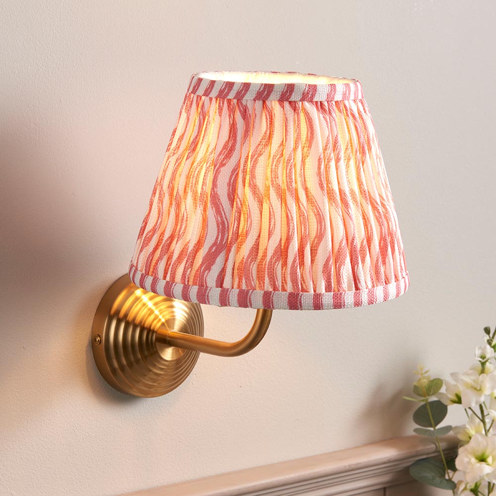 Obelisk Arc & Ripple 20cm Coral pink shade - Comet Lighting