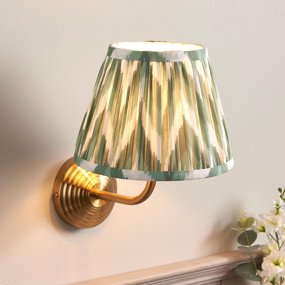 Obelisk Arc & Zigzag 20cm Cotswold green shade - Comet Lighting