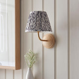 Wood Arc & Leaf 20cm Pearl grey shade - Comet Lighting