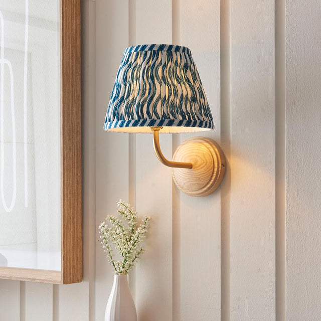 Wood Arc & Ripple 20cm Marlin blue shade - Comet Lighting