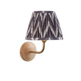 Wood Arc & Zigzag 20cm Pearl grey shade - Comet Lighting