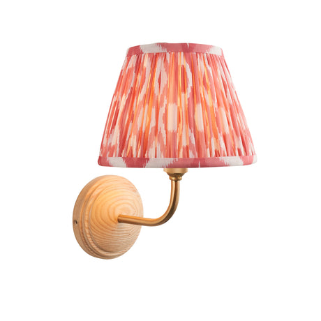 Wood Arc & Ikat 20cm Coral pink shade - Comet Lighting