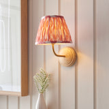 Wood Arc & Ikat 20cm Coral pink shade - Comet Lighting