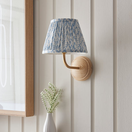 Wood Arc & Leaf 20cm Shell bay blue shade - Comet Lighting