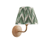 Wood Arc & Zigzag 20cm Cotswold green shade - Comet Lighting