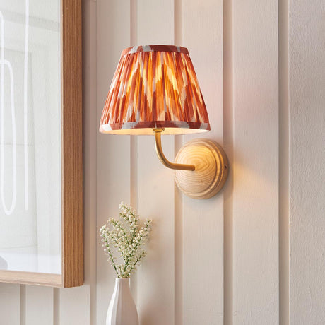 Wood Arc & Zigzag 20cm Apricot orange shade - Comet Lighting