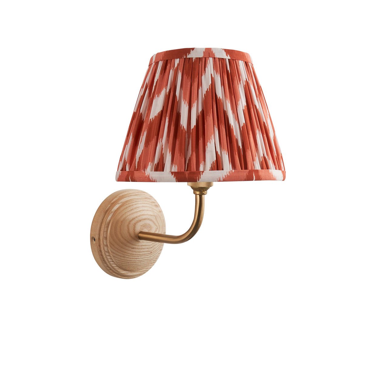 Wood Arc & Zigzag 20cm Apricot orange shade - Comet Lighting