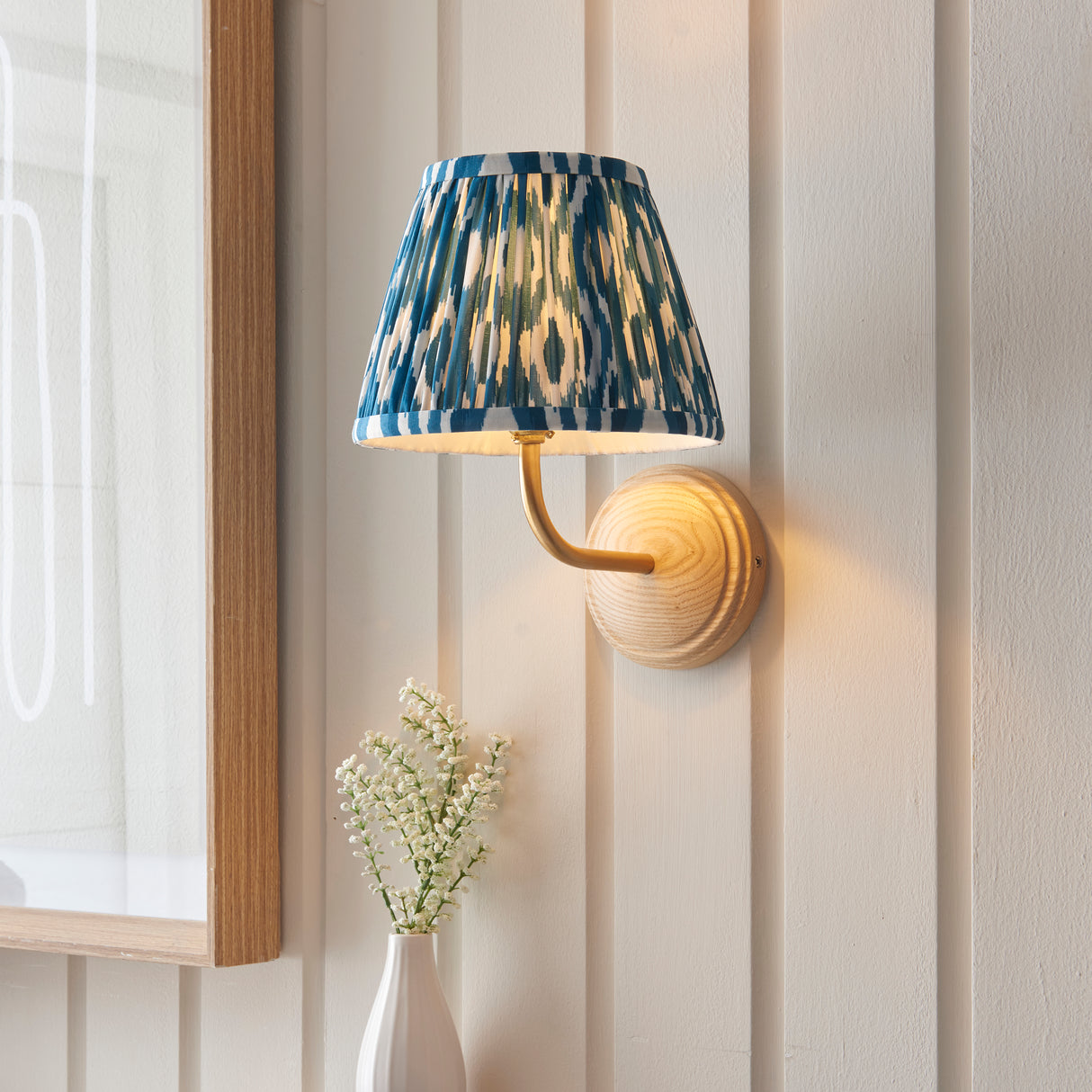 Wood Arc & Ikat 20cm Marlin blue shade - Comet Lighting